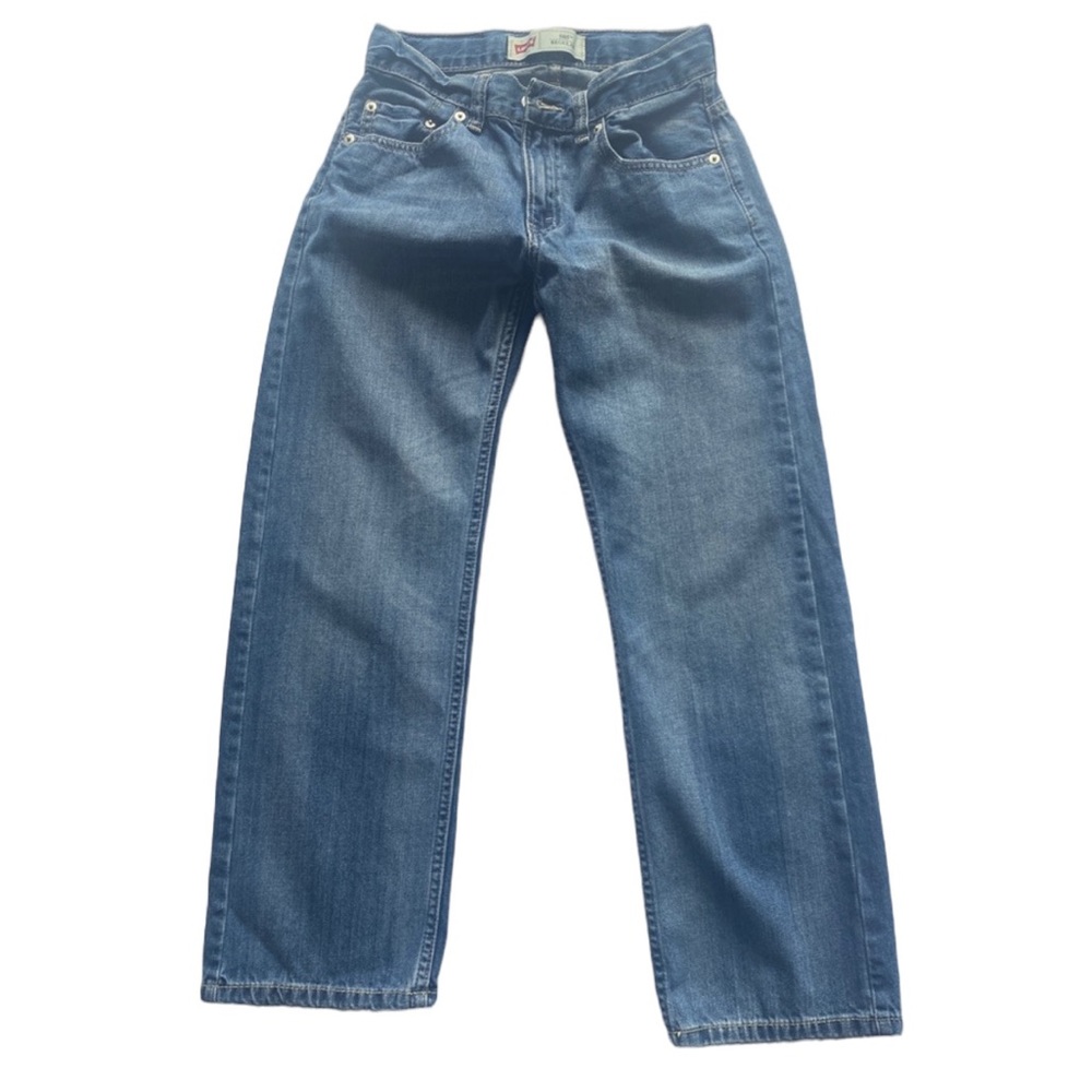 Levi’s 505 Regular Adjustable Waist Boys 5 Pocket Blue Jeans Size 12Reg W26”XL26